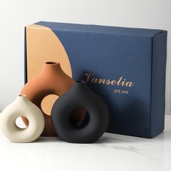 Vanselia Ceramic Vase Home Table Decor – Flower Large, Medium, Small, Rust