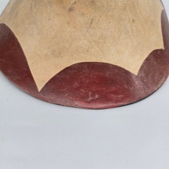 Hand Painted Wooden Decorative Bowl Floral Geometric Tribal Boho Centerpiece 8.5