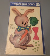 Vtg 1979 Meyercord Easter Bunny Decal – 1970s Rabbit w/ Carrot Decor 70s Art