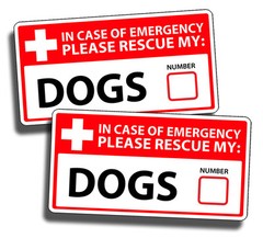 DOG Emergency Pet Rescue Decal Sticker Lab Bulldog Poodle Boxer Pitbull Safety