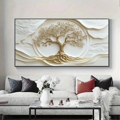 Abstract Golden Tree of Life Canvas Painting Canvas Wall Art Home Decor Poster