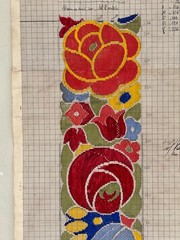 33×18 French Gouache Ribbon Design Mise Carte art deco colorful poster Art Uniq