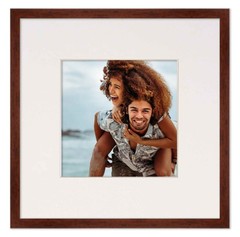2×2 Frame Walnut With White Picture Mat For 2×2 Photo – Walnut 6×6 Frame To Disp