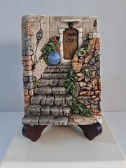 Italian 3D Relief Wall Plaque; Made by & Signed by Marcella Granick