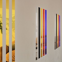 30 Pcs Striped Mirror Stickers, 1.57» x 11.8» Mirror Wall Stickers, Blue