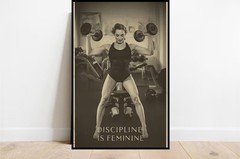 Strong Woman Fitness Poster Discipline Is Feminine Wall Art Print Decor