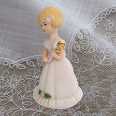 Vintage Enesco Growing Up Birthday Girl Figurine Age 5 Blonde Girl 1981