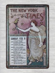 1895 Read the New York Times metal tin sign collectible interior