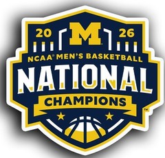2026 NCAA MENS BASKETBALL NATIONAL CHAMPIONS MICHIGAN WOLVERINES STICKER DECAL