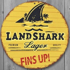 Landshark Lager Beer 12″ Diameter Vintage Novelty Metal Sign Made in USA New!