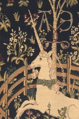 Unicorn in Captivity Rendition Belgian Bohemian Tapestry Wall Hanging