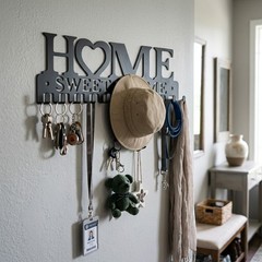 Sweet Home Decor Metal Wall Key Holder Wall Mounted Key Organizer for Entryway