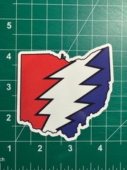 Ohio Stealie – Grateful Dead – Laminated Vinyl Sticker 3″x3″