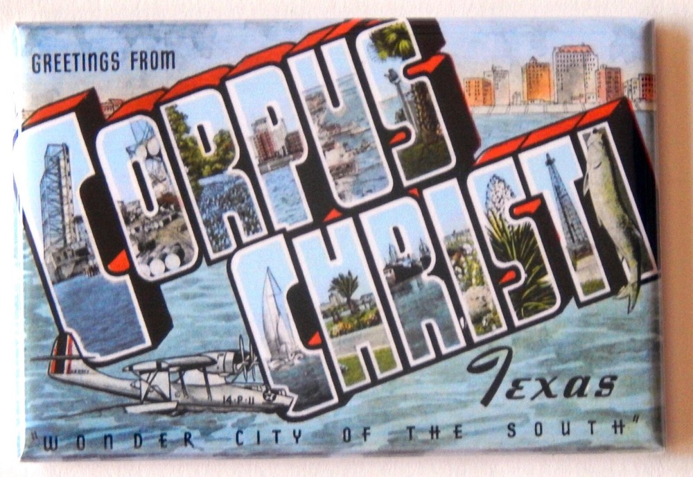 Greetings from Corpus Christi Texas FRIDGE MAGNET travel souvenir style A
