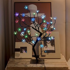 «Cherry Blossom Bonsai Tree Light 20IN Tree Lamp with24V UL-Listed Adapter and M
