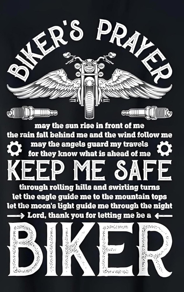 Motorcycle Tin Sign Vintage Motorcycle Prayer Aluminum Sign 8×12 Funny