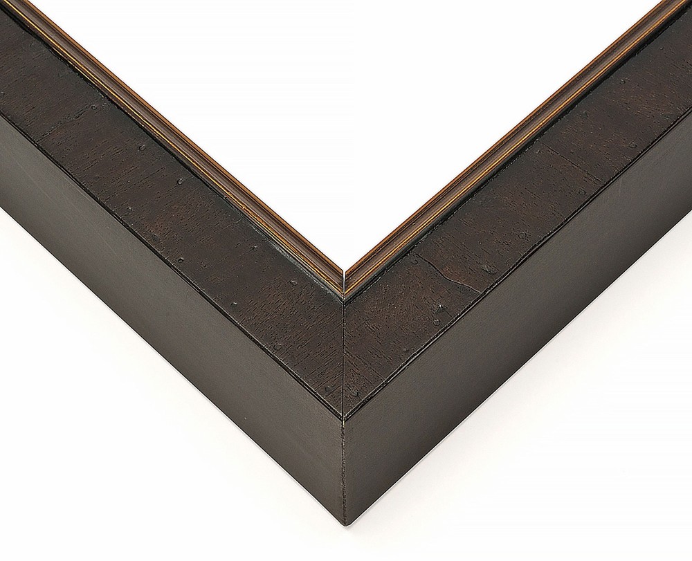 15×23 Rustic Brown with Gold Real Wood Picture Frame Width 1.25 inches | Interio