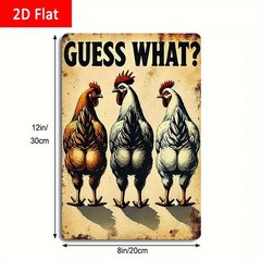 Chicken Metal Sign Aluminum Sign 8×12 Inch Funny Farmhouse Decor Roosters