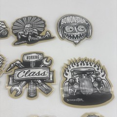 Lot of 18 BOMONSTER Hot Rod Vehicle Vinyl Stickers