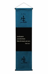 Inspirational Quote Wall Scroll Hanging Tapestry «Life» Motivational Yoga Banner
