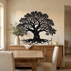 Large Tree of Life Metal Wall Art, Rooted Tree Wall Decor, Outdoor Garden Decor