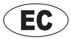 EC Ecuador Country Code Oval Bumper Sticker or Helmet Sticker D977