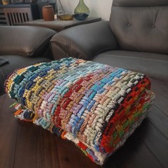 Bohemian Crochet Afghan Blanket Artisan Made 60×80 Earthy Rustic Textured Throw