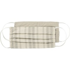 NEW!~Reversible Cotton Face Two Ply Pleated Mask~Rustic Tan Stripe Pattern