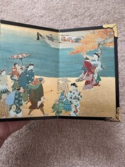Japanese Art Mini Gold Folding Screen Peacock Card From Japan