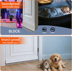 2 Pack Hard Door Draft Stopper for Bottom of Doors, 36″ Under Door Sweep, Adjust