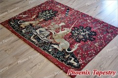 (MEDIUM) SIGHT The Lady & Unicorn Medieval Tapestry Wall Hanging Jacquard Weave