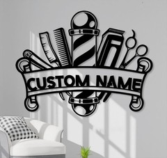Personalized Barber Shop LED Sign, Custom Name Hair Salon Decor