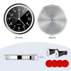 2PCS Stick on Dashboard Car Clock, Mini Luminous Automotive Vent Clip Quartz …