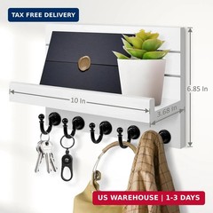 Key Holder for Wall Easy Installation Mail Organizer Wall Mount Hanging Key Rack