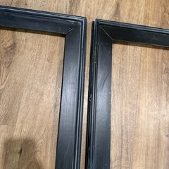 Vintage Pair (2) 16×20 Black Solid Wood Picture / Canvas Frames
