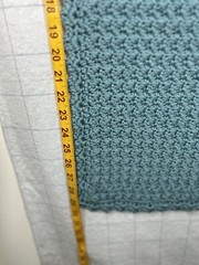 Doll size Afghan Blanket Blue crocheted 21″ x 28 » soft easy care wash dryer New