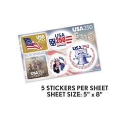 5 Die Cut Sticker Sheets – CLASSIC America, Semiquincentennial, 250 Freedom USA