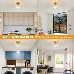WILON Semi Flush Mount Ceiling Light – Modern Gold Kitchen Lighting Fixtures …