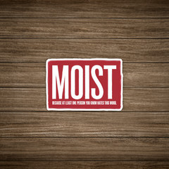 Funny Sarcastic Moist Word Sticker – Humorous Gag Gift Decal for Word Haters #52