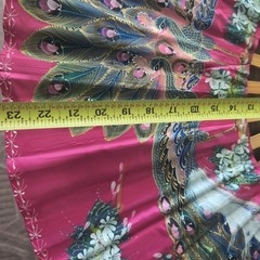 Vintage Hand Painted Peacock Wall Fan Bamboo Pink Floral Folding Asian Decor