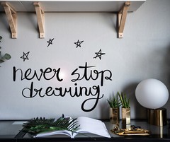Vinyl Wall Decal Never Stop Inspirational Stars Stickers 22.5 in x 17 in gz033