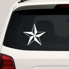 Nautical Star Vinyl Die Cut Decal Sticker – Naval Ocean Sea Boat Punk Rock