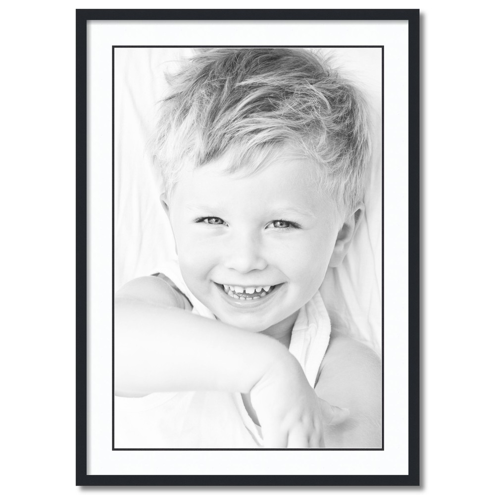 ArtToFrames Matted 28×40 Black Picture Frame with 2″ Double Mat, 24×36 Opening