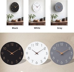 12-Inch Silent Wall Clock – Modern Battery Operated Wooden Design for Any Room