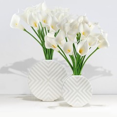 EZFLOWERY 10 Artificial Calla Lily Flowers Real Touch Latex Arrangement Bouquet