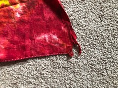 Om tie-dyed sheet￼, 6 ft. 5 in. x 7 ft. 9 in.