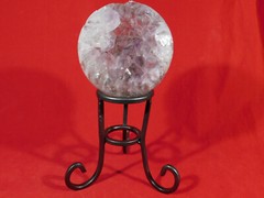 Sphere Display Stand Scroll Design Dark Silver Medium Size