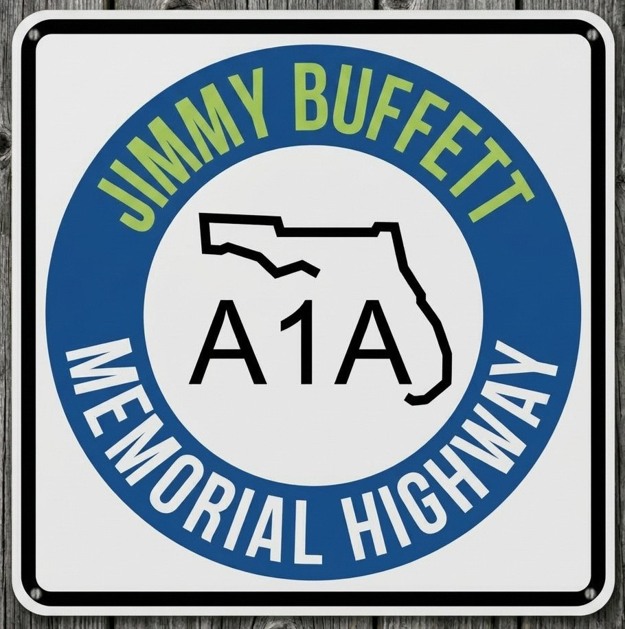 Jimmy Buffett Memorial Highway 12 x 12 Square Novelty Metal Sign USA New!