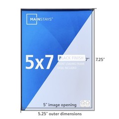 Mainstays 5×7 Front Loading Picture Frames, Black, Set of 6