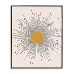 Art Deco Summer Sun Geometric Line Bursts by JJ Design House LLC Black Framed Gi